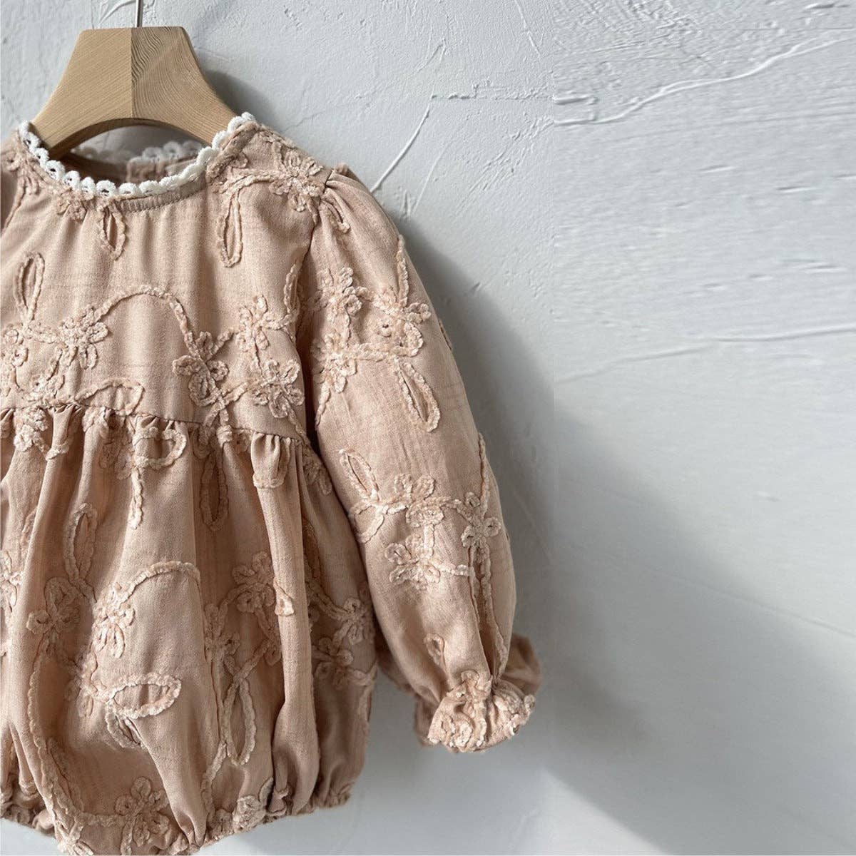 Baby Girl Jacquard Embroidered Romper