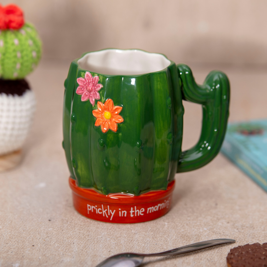 Prickly in the Morning Funny Cactus Mug - Houseplant Gift