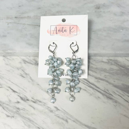Anita K By Blushing Pink - Freshwater Cluster Drop Dangle Earring