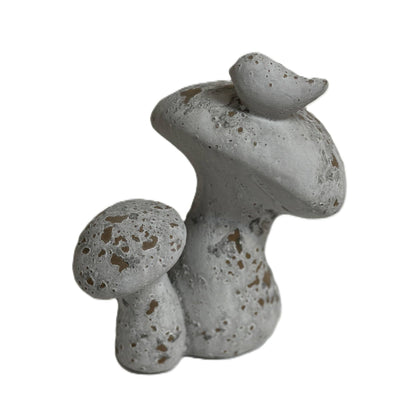 Distressed Cement Mushroom Décor