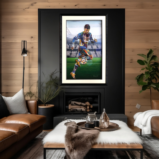 3D Collage Art | Soccer Player (36"x24")