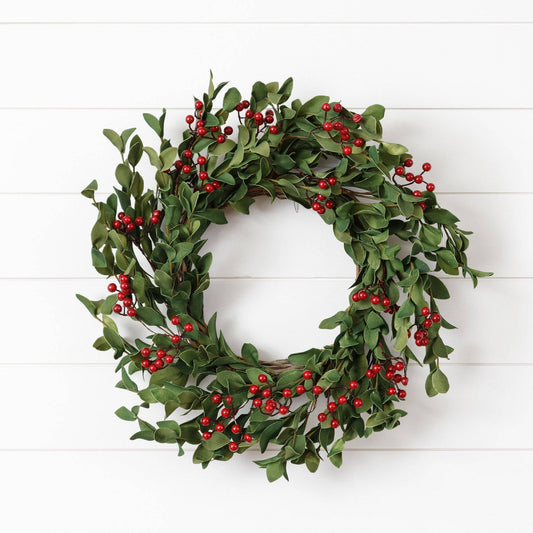 Wreath - Greens With Berries, 24"