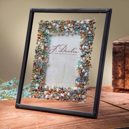 Pic 456 Multi Colored Fused Glass Chips on Clear Frame Series