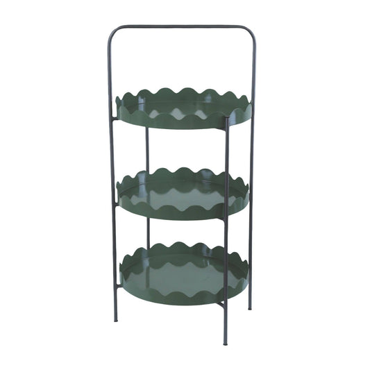 Metal 29" Green Scalloped 3 Tier Server