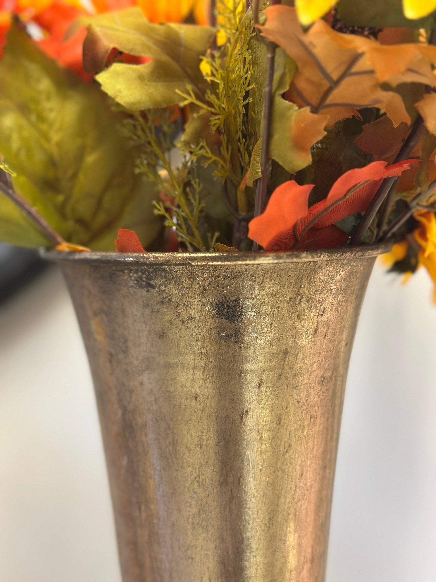 Vagabond Vintage - Tall Gold Trumpet Vase