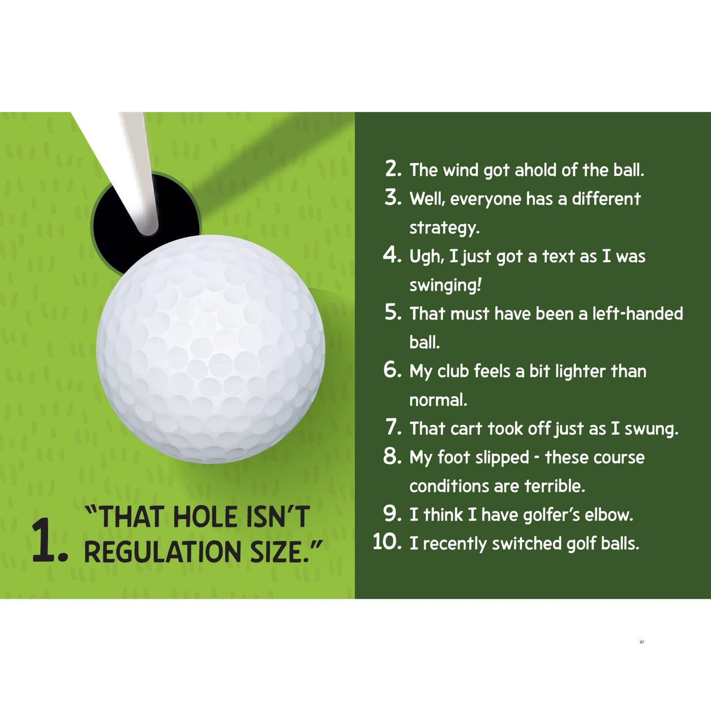 500 Excuses For a Bad Golf Shot Gift Book - Funny Men's Gift