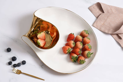 Chip & Dip Set Gold Trim