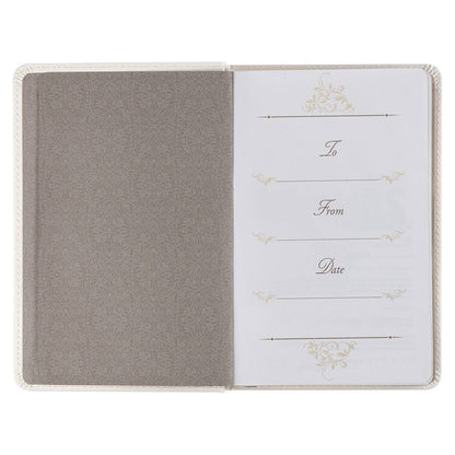 Christian Art Gifts - Devotional for Mr. & Mrs. White Faux Leather