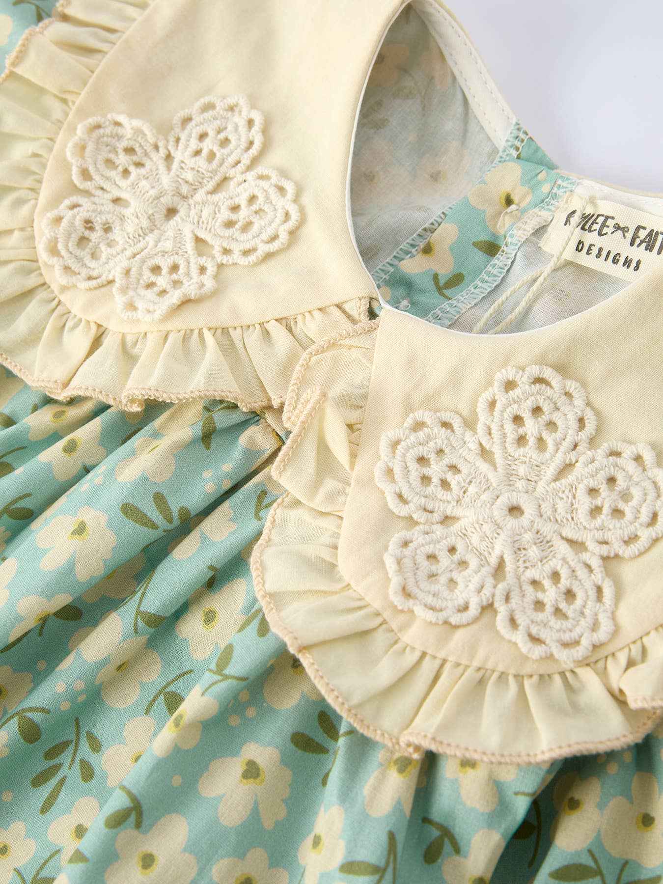 Spring Floral Print Long-Sleeved Romper and Dress Matching Headband: 3 / Dress