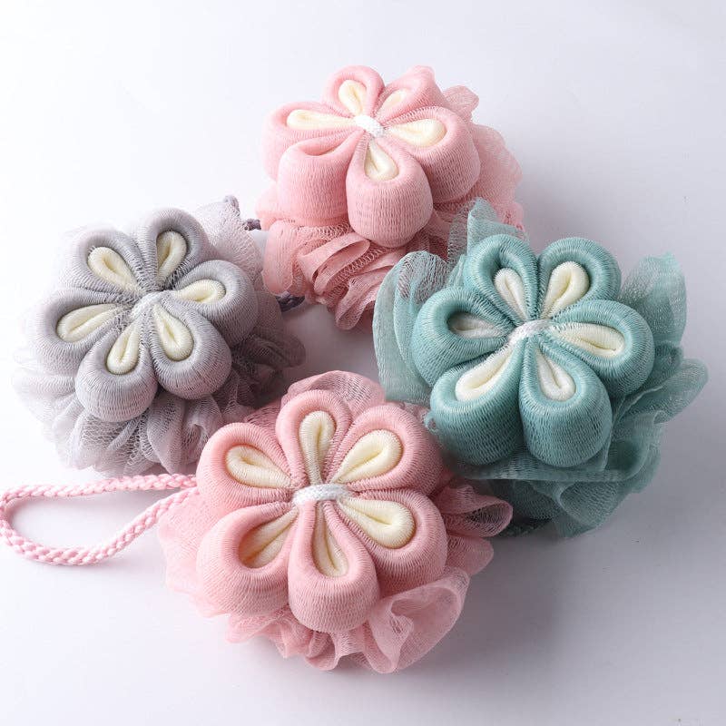 PAPO - Puf de ducha con flores de primera calidad y rica espuma