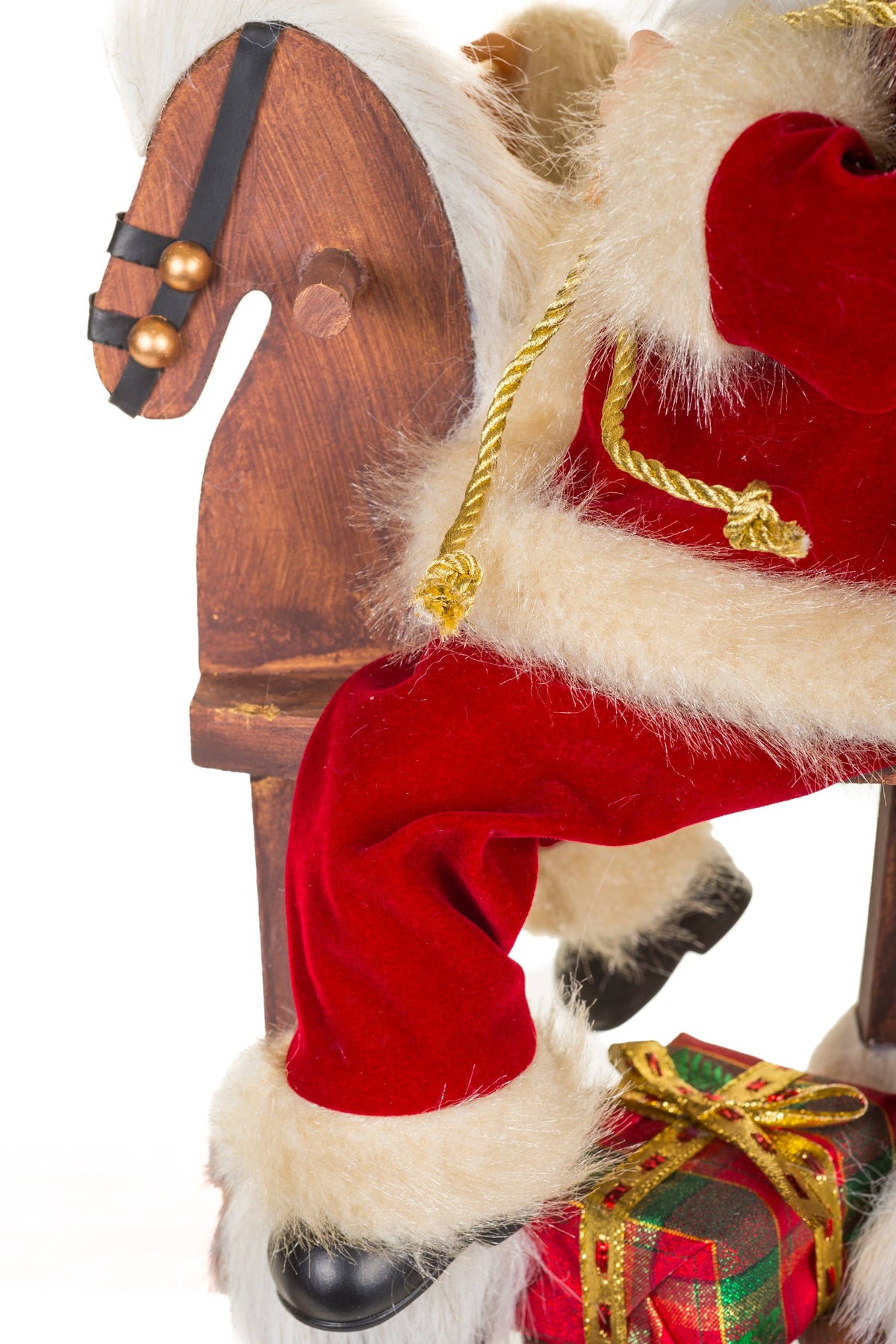 NEW-Crimson Rocking Horse Santa