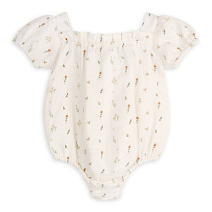 Viverano Organics - Boho Floral Bubble Baby Romper (Organic Muslin)
