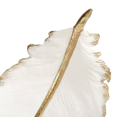 UMA Home Decor - Glam or Traditional Decorative Bowl - White, Gold
