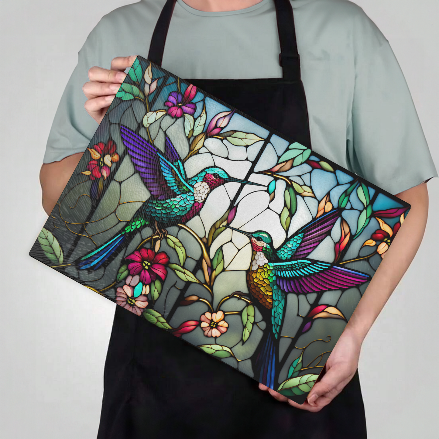 Hummingbird Tempered Glass Charcuterie & Serving Board