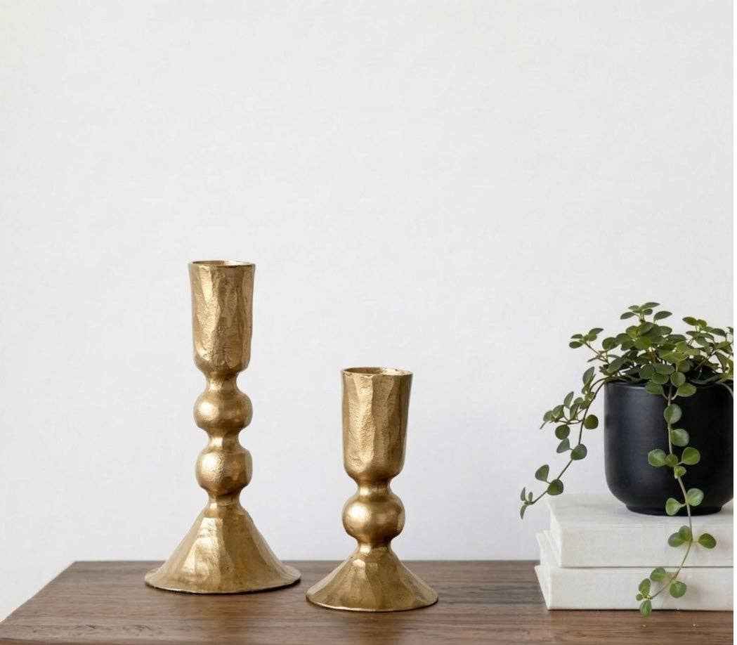 S/2 Gold Candle Holders