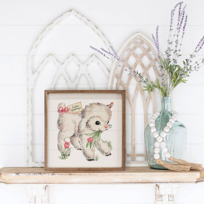 Easter Greetings Lamb White