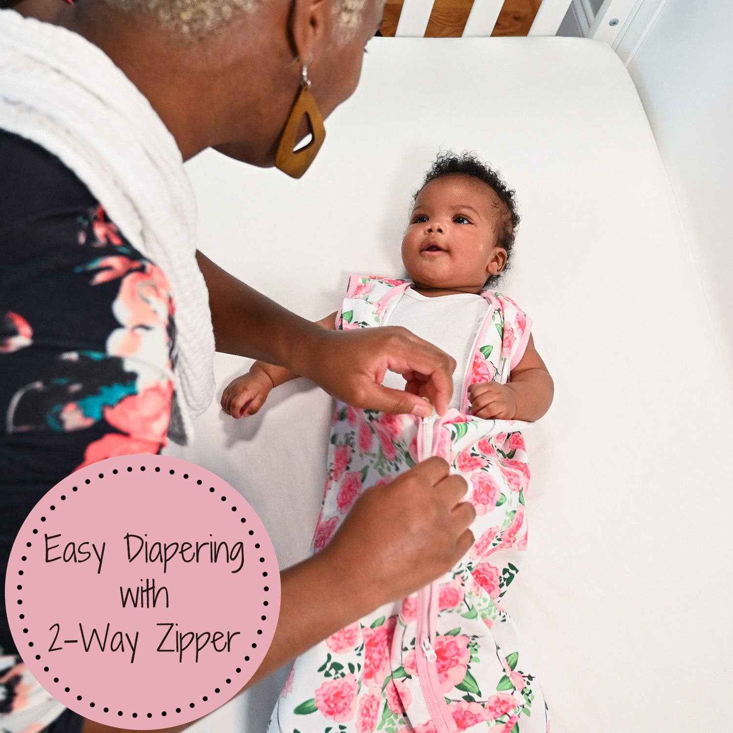 LollyBanks - Pretty in Peony Baby Sleep Sack, 100% Organic Cotton