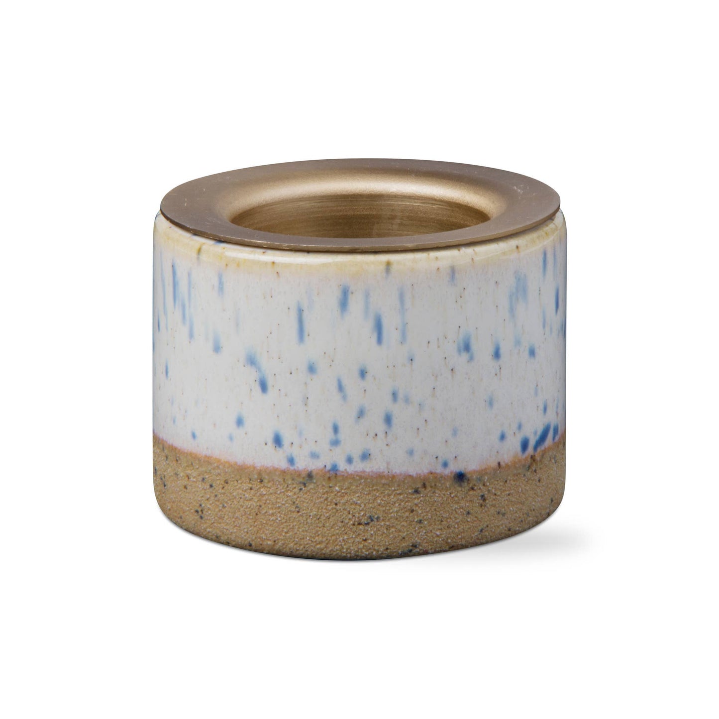 Glazed Tealight Taper Holder Cream Stoneware