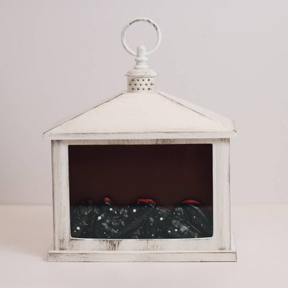 A Cheerful Giver - White Traditional Fireplace Lantern