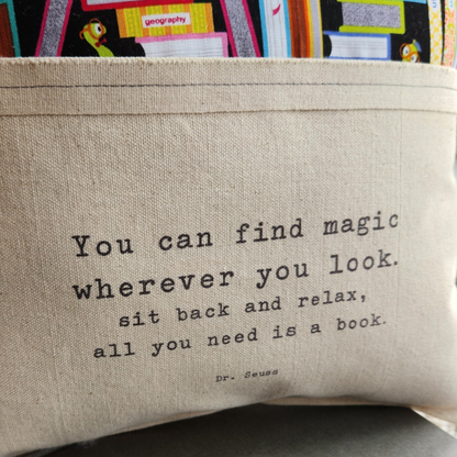 Reading Pillow- You Can Find Magic, Seuss, Books