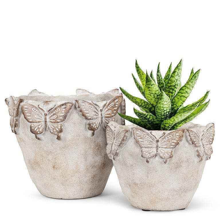 Butterfly Edged Planter-7"H