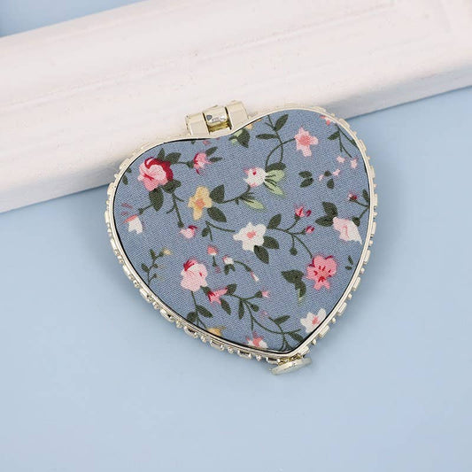 ESPEJO FLORAL DE MANO COMPACTO DE BOLSILLO DE VIAJE