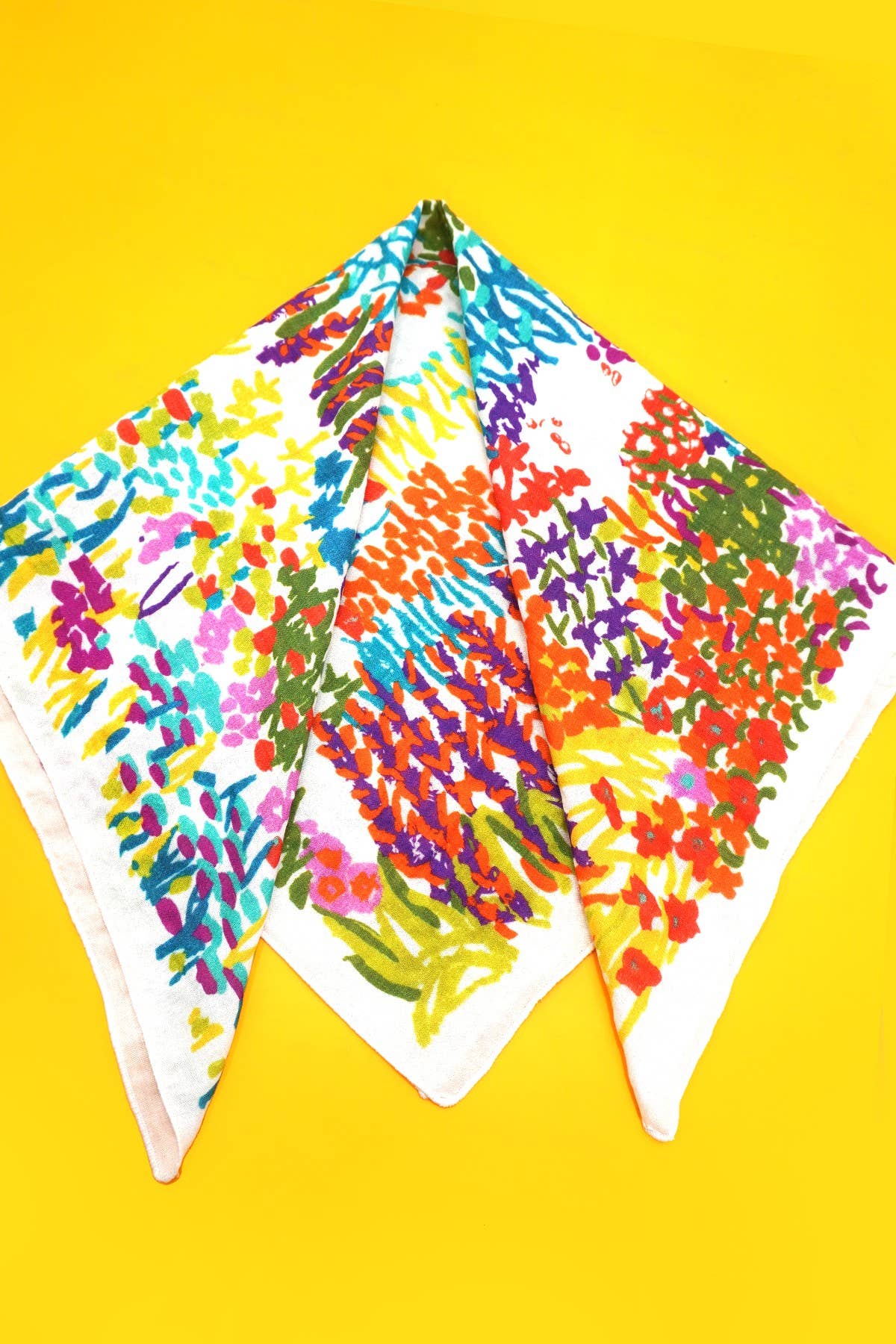 COTTON FLORAL PRINT SILKY FEELING BANDANA SCARF