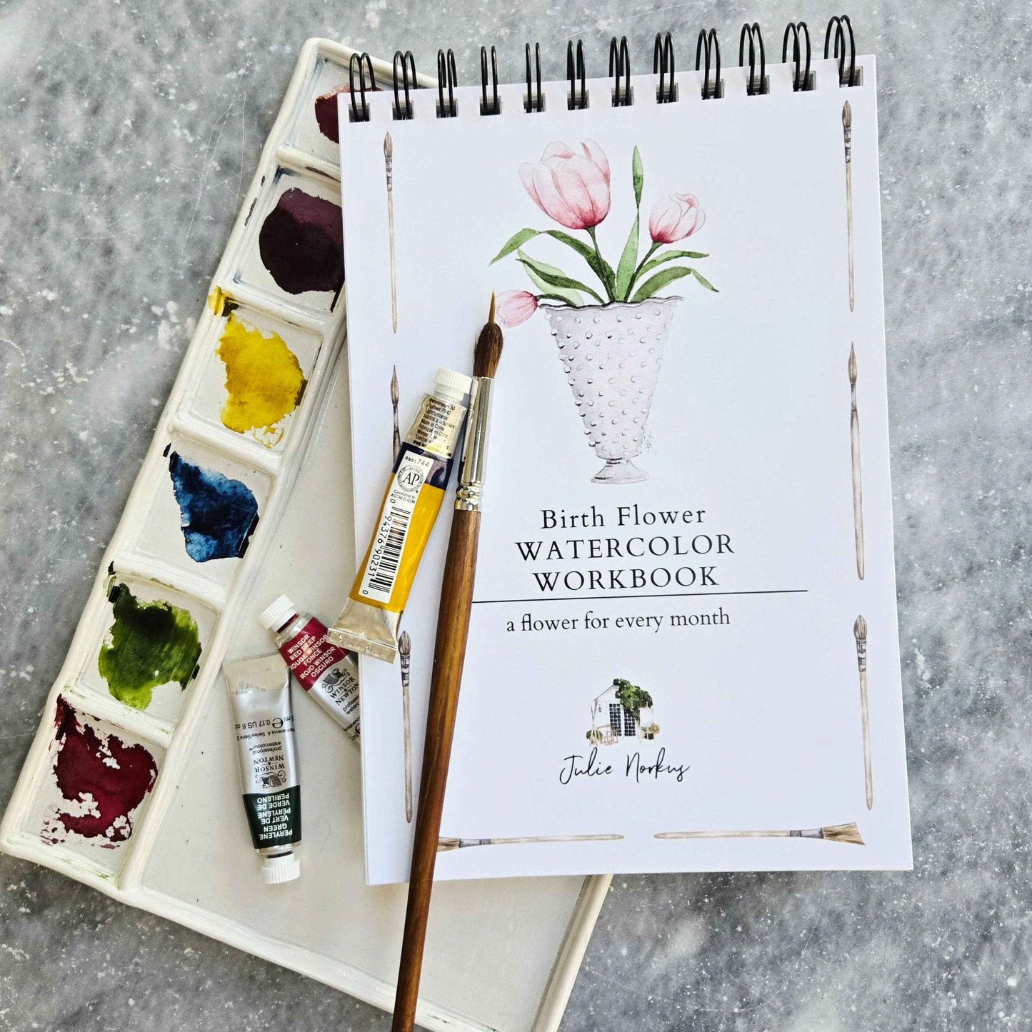 Watercolor Workbook, Spiral Bound, Birth Month Flowers