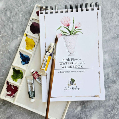 Watercolor Workbook, Spiral Bound, Birth Month Flowers