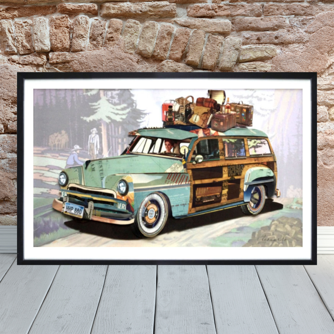 3D Collage Art | Camping in the Woods (36"x24")