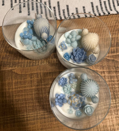 The Succulent Scented 3 Wick Cactus Candle Jar