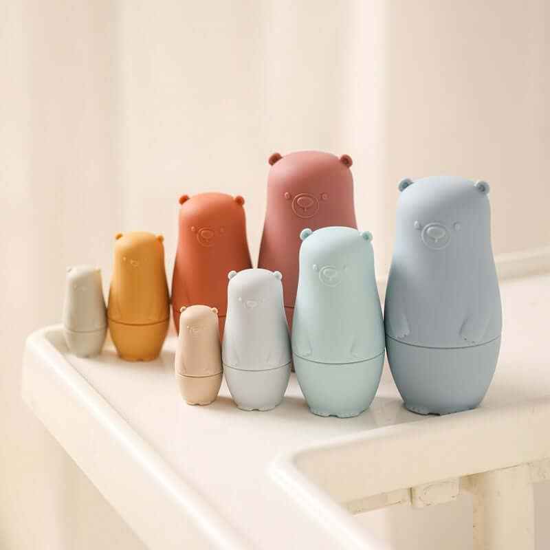 Baby Silicone Russian Nesting Dolls Toys: Blue