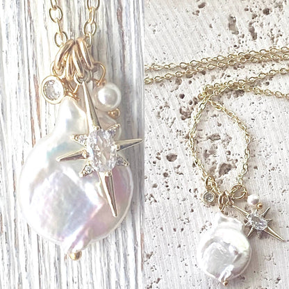 Fresh water pearl drop necklace celestial best seller