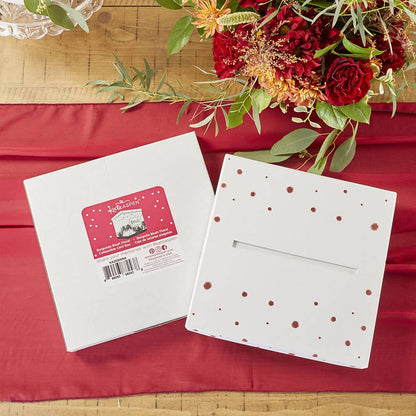 Burgundy Blush Floral Collapsible Card Box