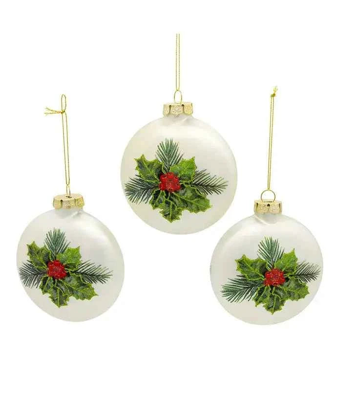 100mm Cardinal Holly Berry Ball 3P