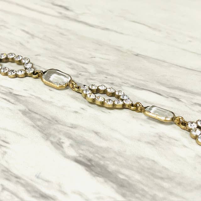 Anita K By Blushing Pink - Antique Gold Crystal Bracelet