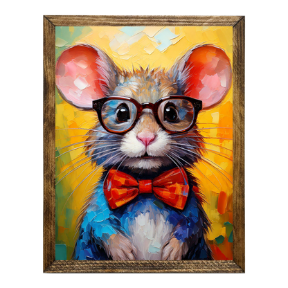 Jarmz Designs - ARTISTIC SERIES TIMBERLAND- ANIMALS WITH GLASSES MOUSE