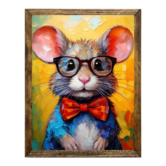 Jarmz Designs - ARTISTIC SERIES TIMBERLAND- ANIMALS WITH GLASSES MOUSE
