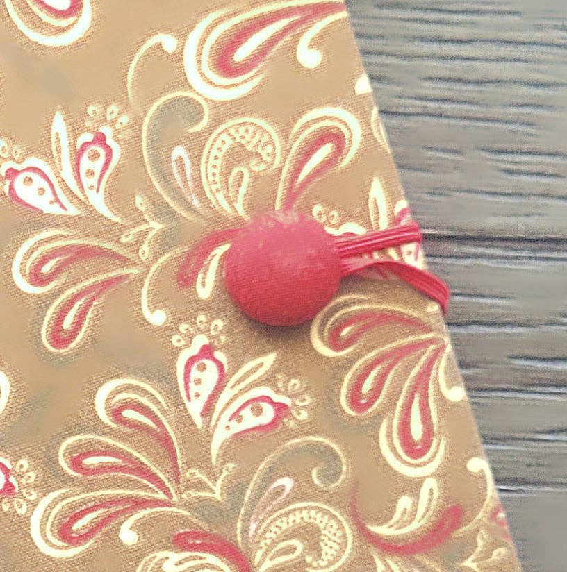 Fabric Covered Hardcover Notebook Composition Book Cover - Red & Brown Paisley