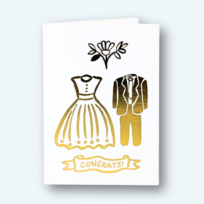 Wedding Enclosure Card | Gold Foil "Congrats"
