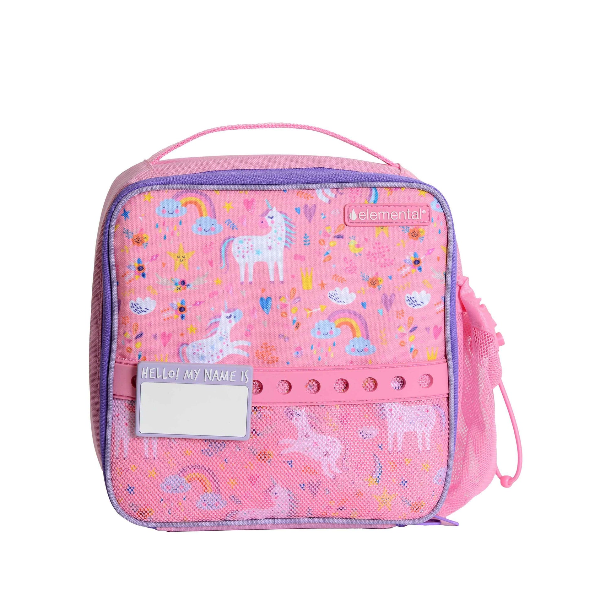 Kids Insulated Lunch Bag and Bottle with Charms Unicorn