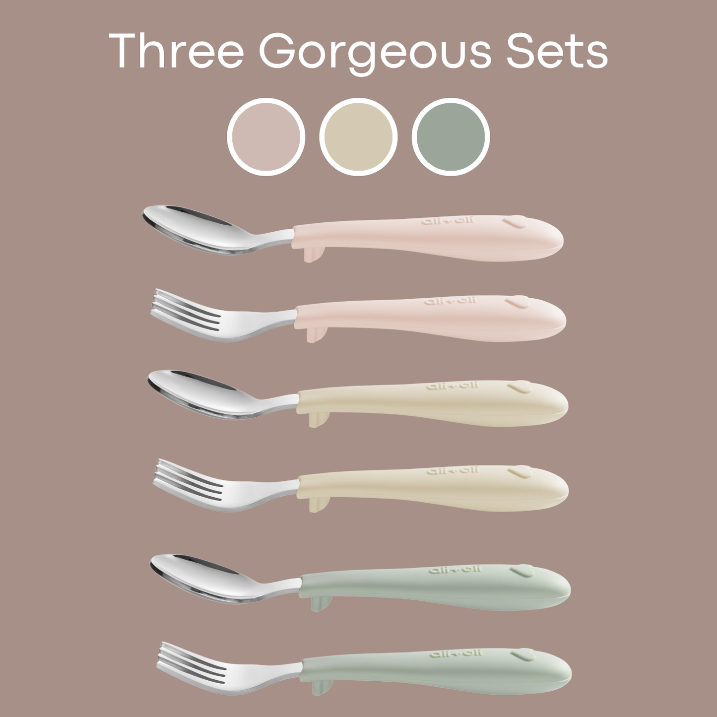 (6pc) Toddler Utensils Set - Stainless Steel (Heart)