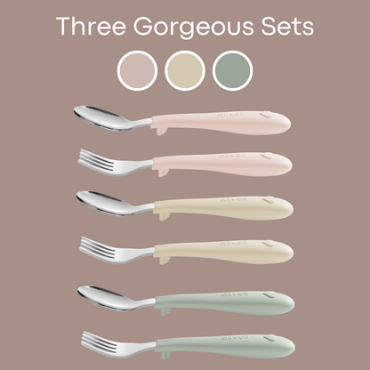 (6pc) Toddler Utensils Set - Stainless Steel (Heart)
