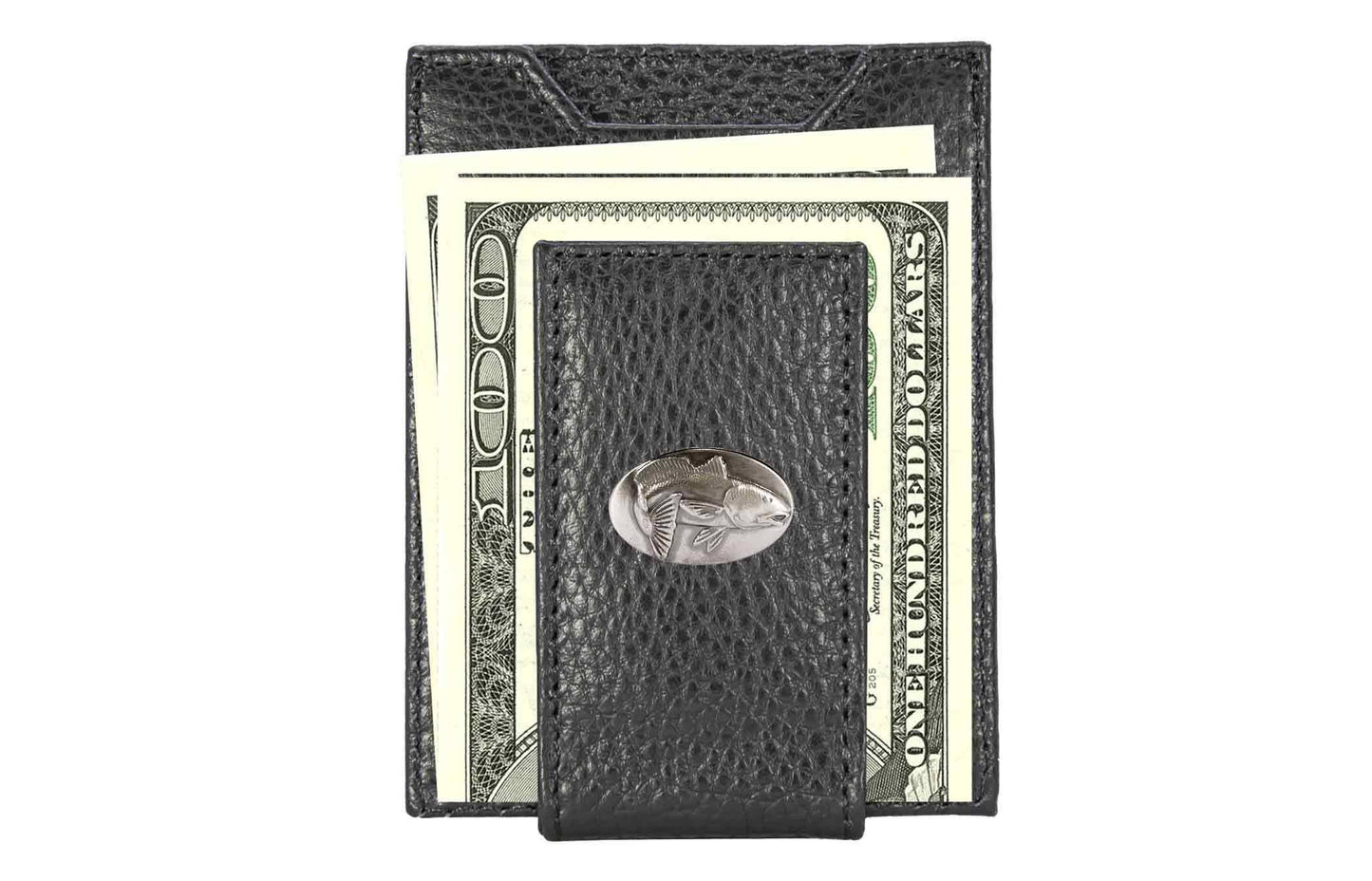 Redfish Magnetic Leather Slim Wallet: Crazyhorse Brown