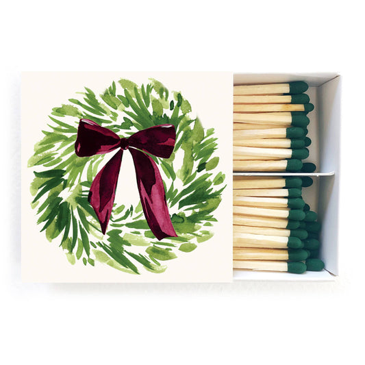 Wreath Holiday Matches | Holiday Candle Decor