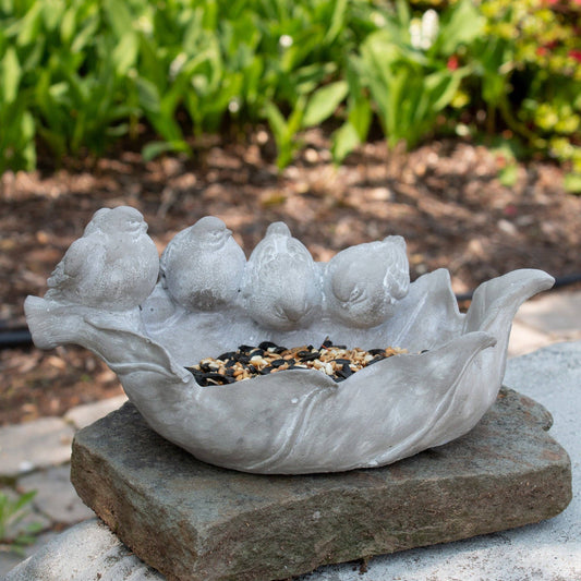 Cement Leaf Bird Feeder
