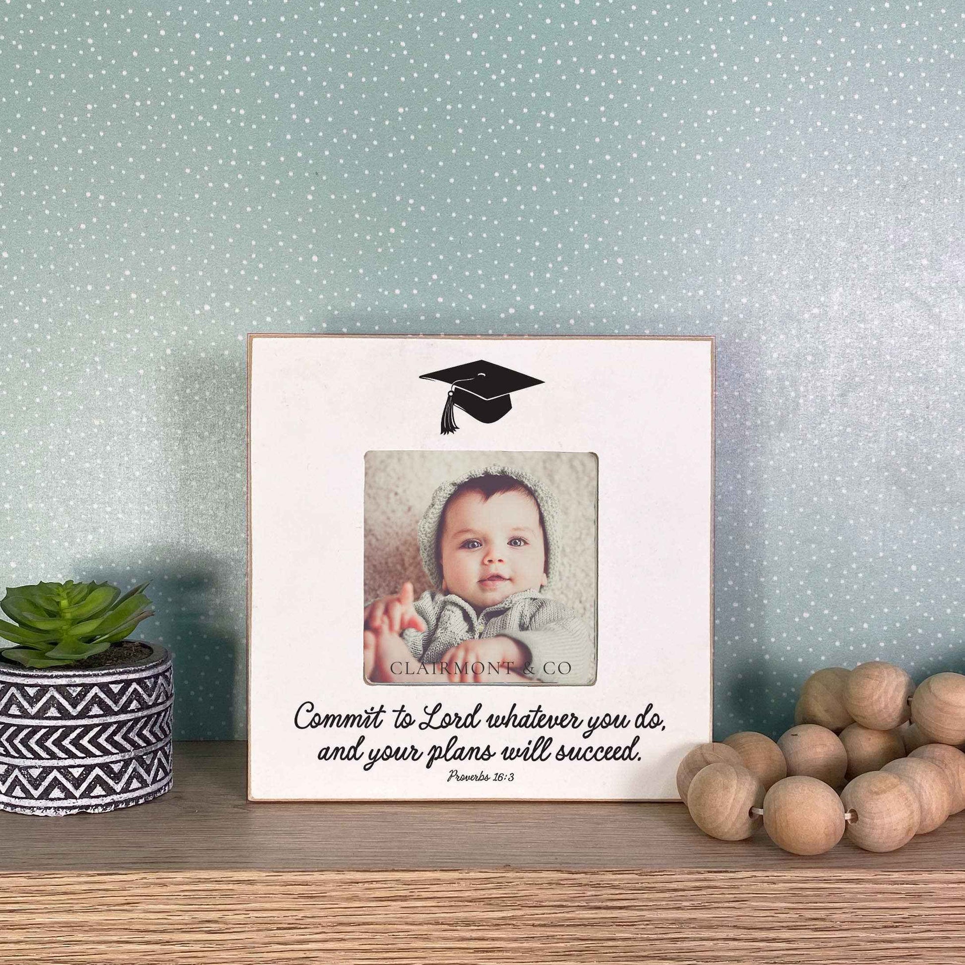 Graduation Picture Frame-Commit To The Lord Whatever You Do