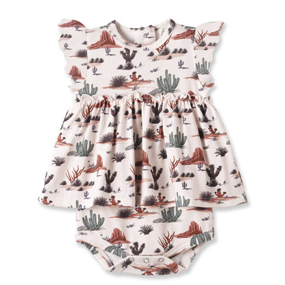 Baby Girl Skirted Bodysuit – Cactus Trails