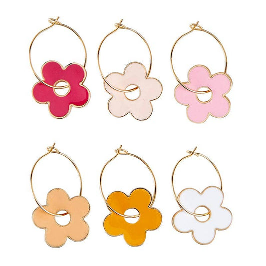 Flower Wine Charms Set of 6