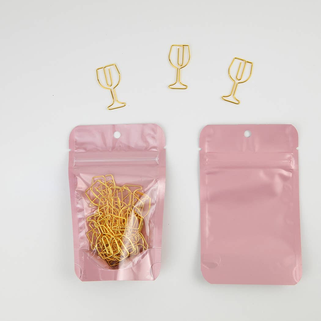 Chez Gagné - Wine Glass - Unique Gold Plated Paper Clips - Pack of 25